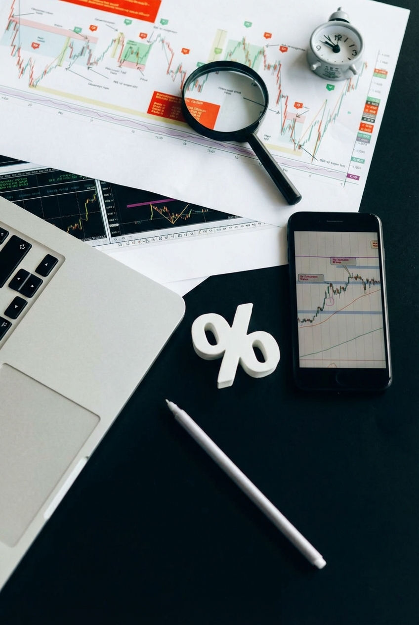 Bild von Computer und Daten zur Analyse