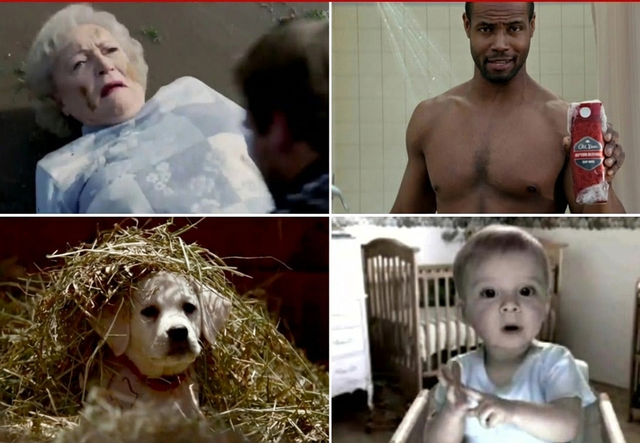 Collage mit lustigen Werbebildern