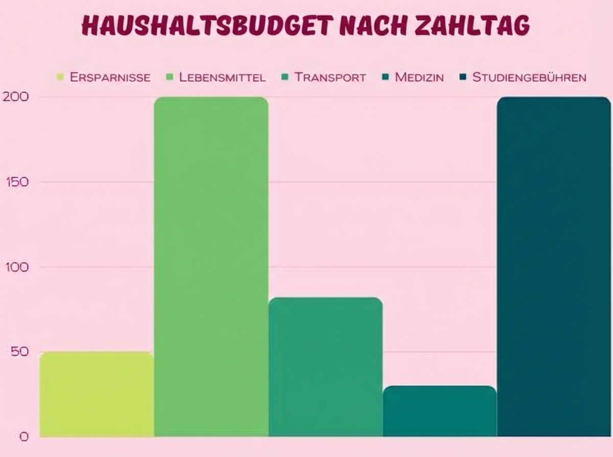 Balkendiagramm, das den Anteil von Haushaltsausgaben vergleicht