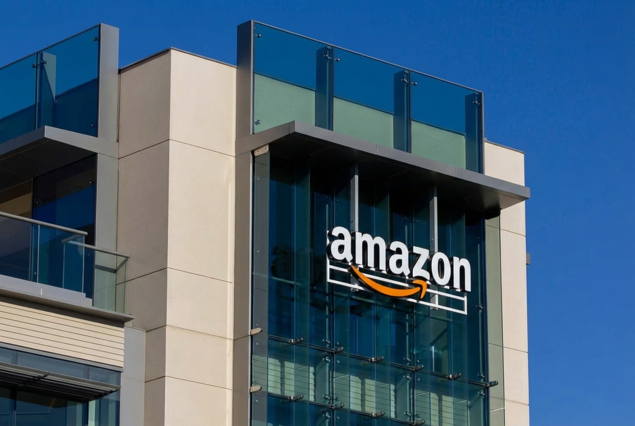 Ein Foto des Bürogebäudes von Amazon.