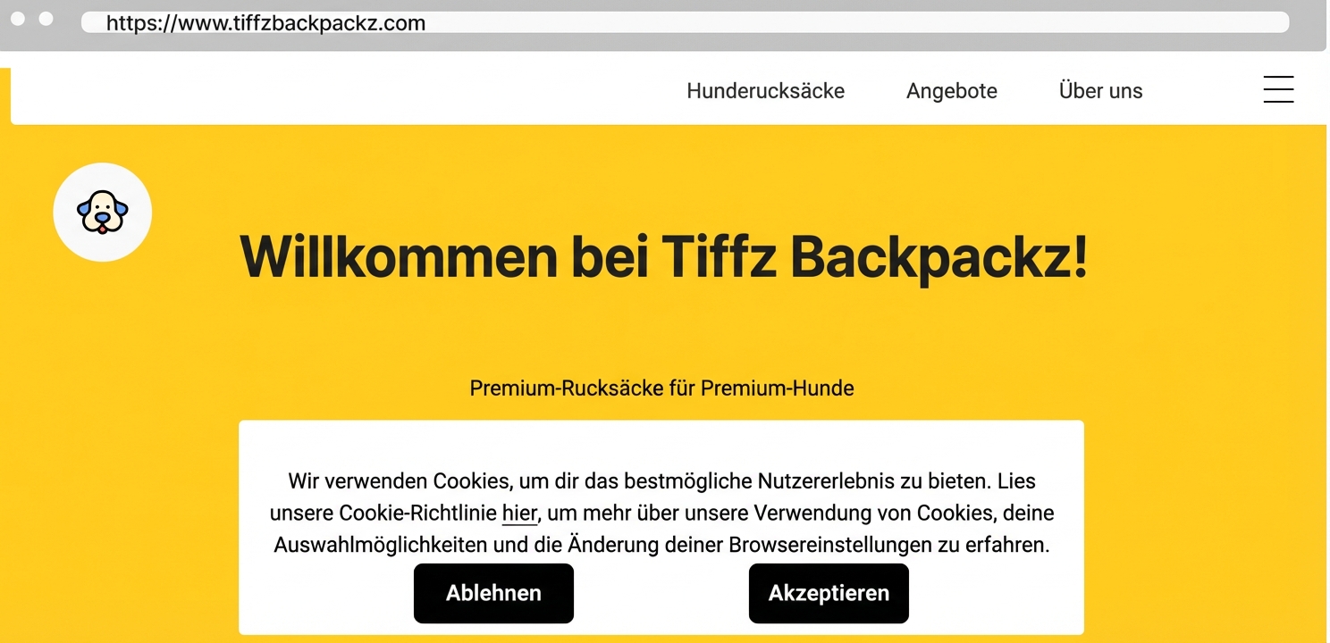 Tiffz Backpackz Webseite