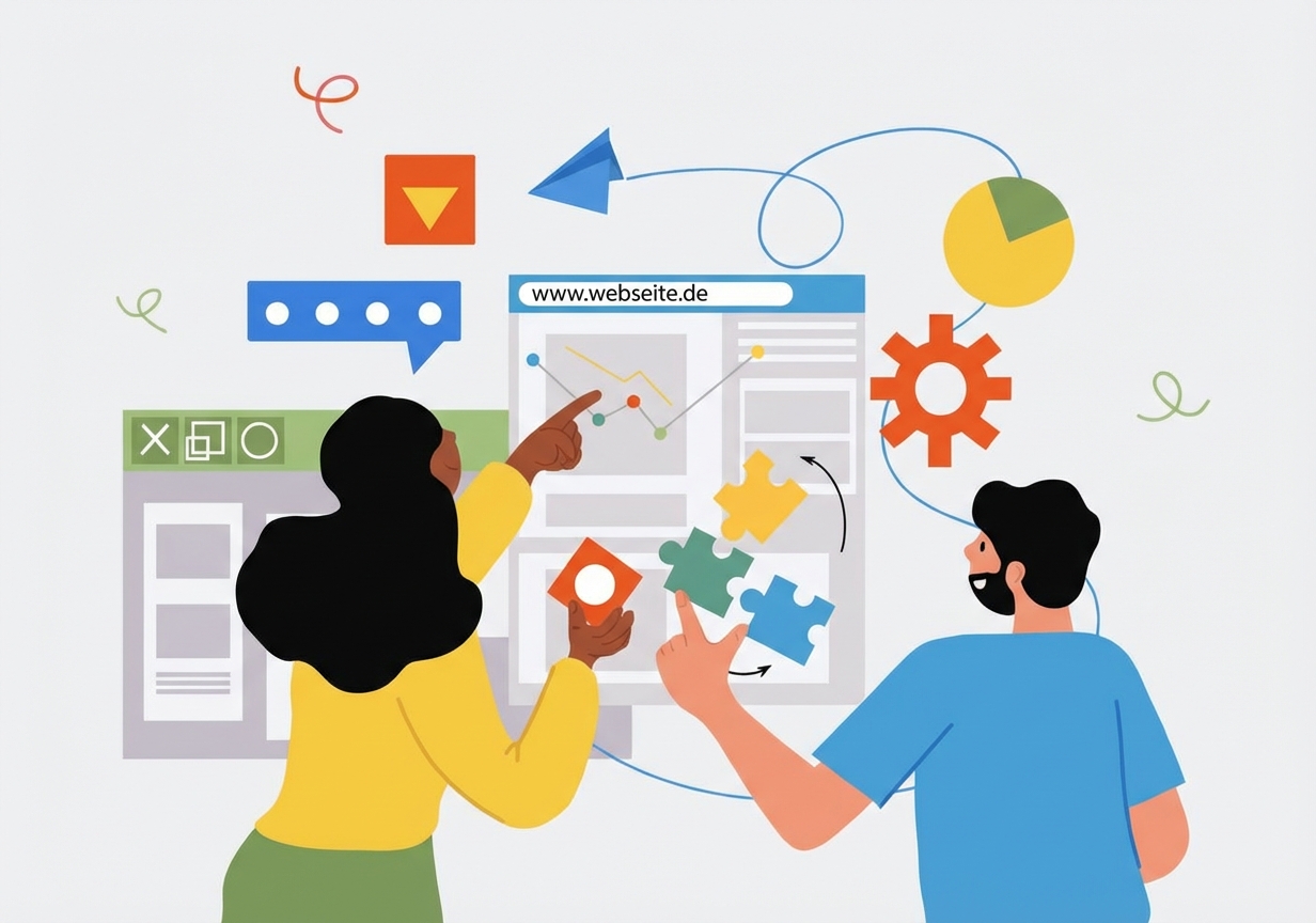 Frau und Mann checken Daten