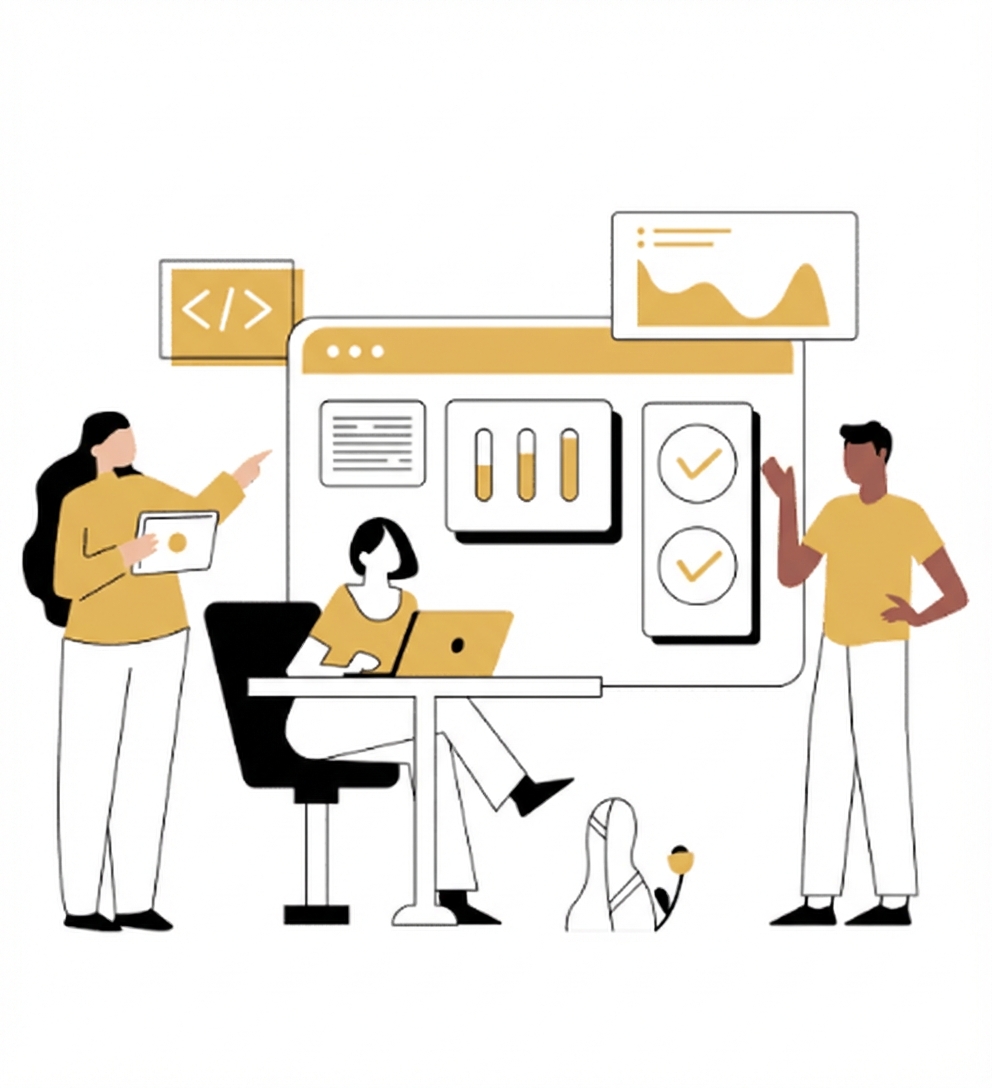 Personen, die über Analyseergebnisse reden