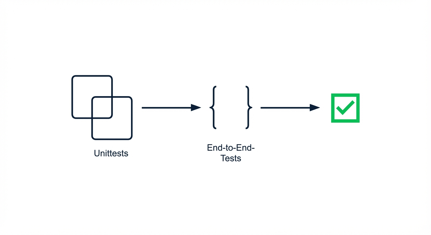 Typischer Validierungs-Workflow für Datenpipelines mit Unit- und End-to-End-Tests.