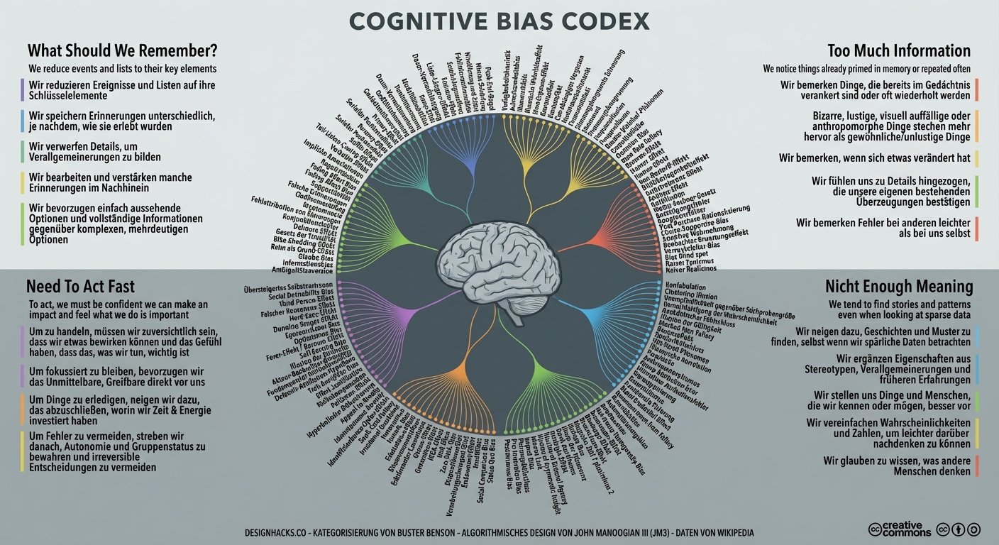 Illustration der verschiedenen kognitiven Verzerrungen