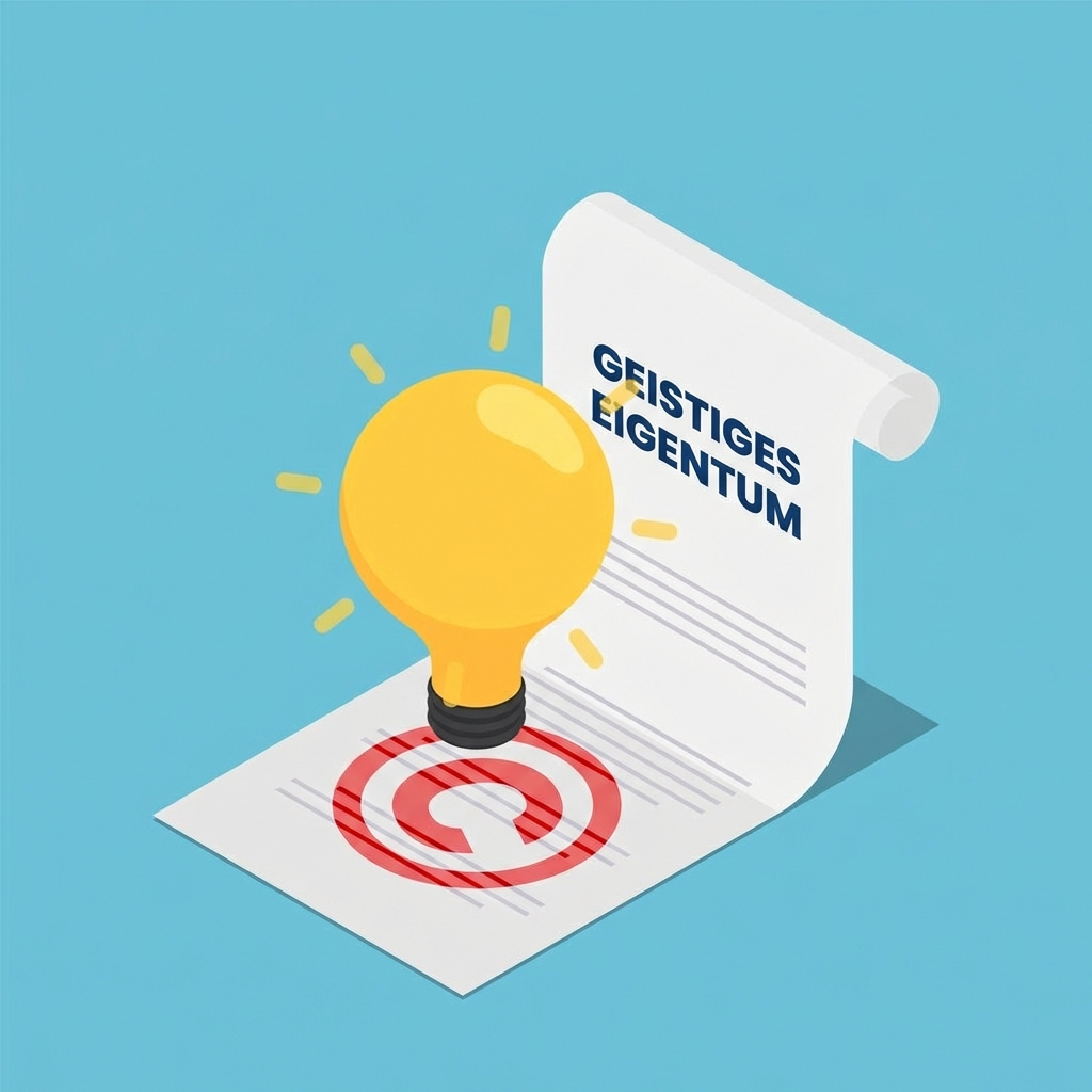 Ein Symbol, das den Urheberrechtsschutz für das geistige Eigentum einer Person darstellt.