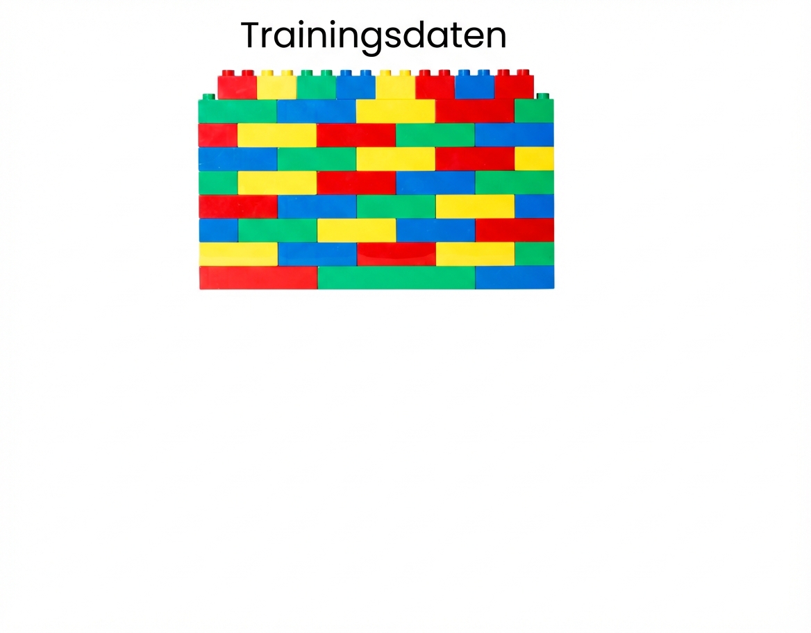 Die Bausteinwand wurde als Trainingsdaten gekennzeichnet.
