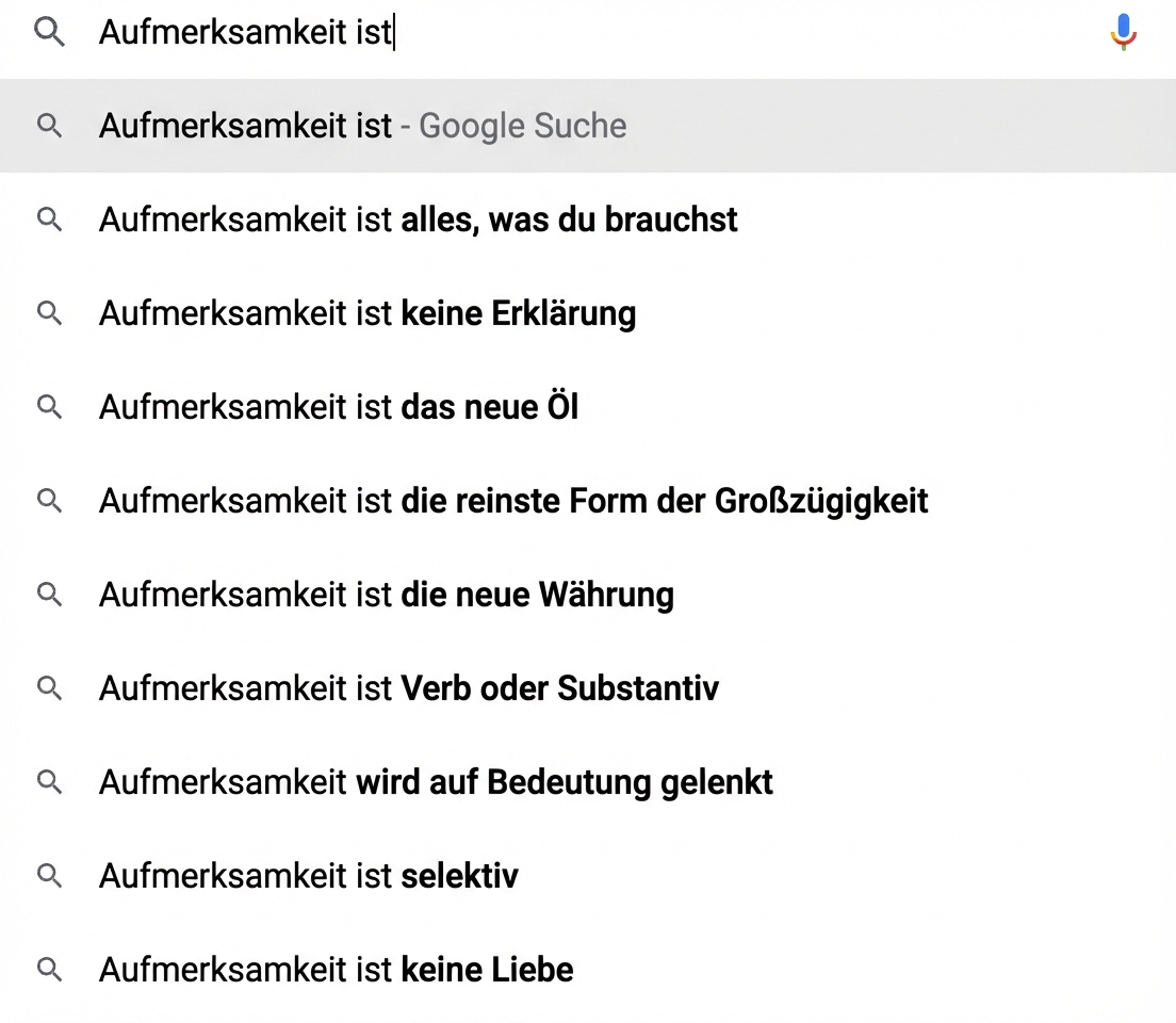 Automatische Vorschläge von einer Suchmaschine