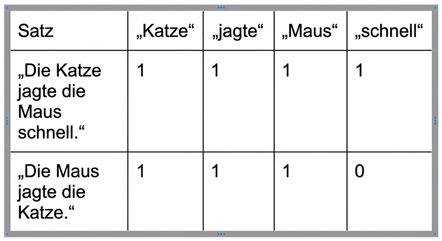 Eine Matrix mit einer Bag-of-Words-Darstellung