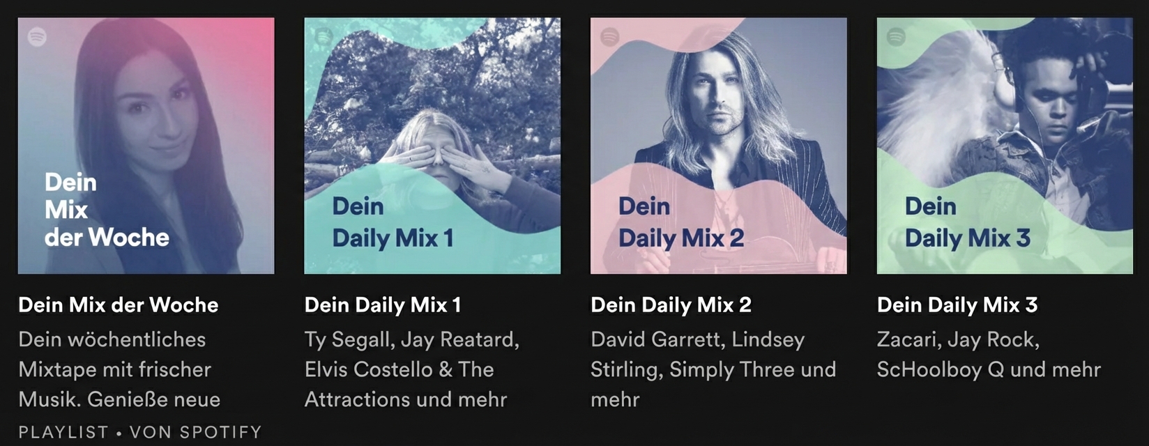 Ein Bild, das eine Musik-App mit KI-basierten Empfehlungen zeigt