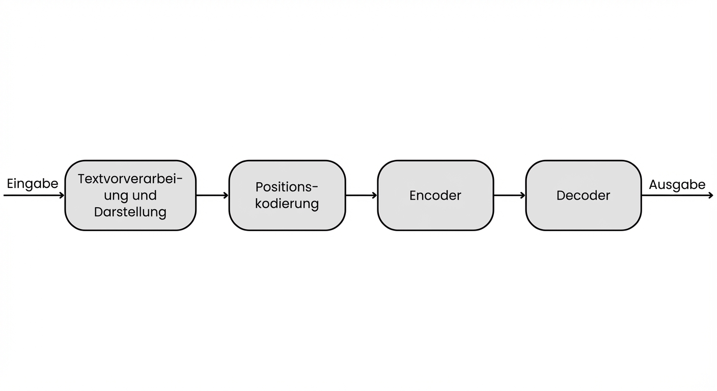 Interne Teile und Datenfluss in einem Transformer