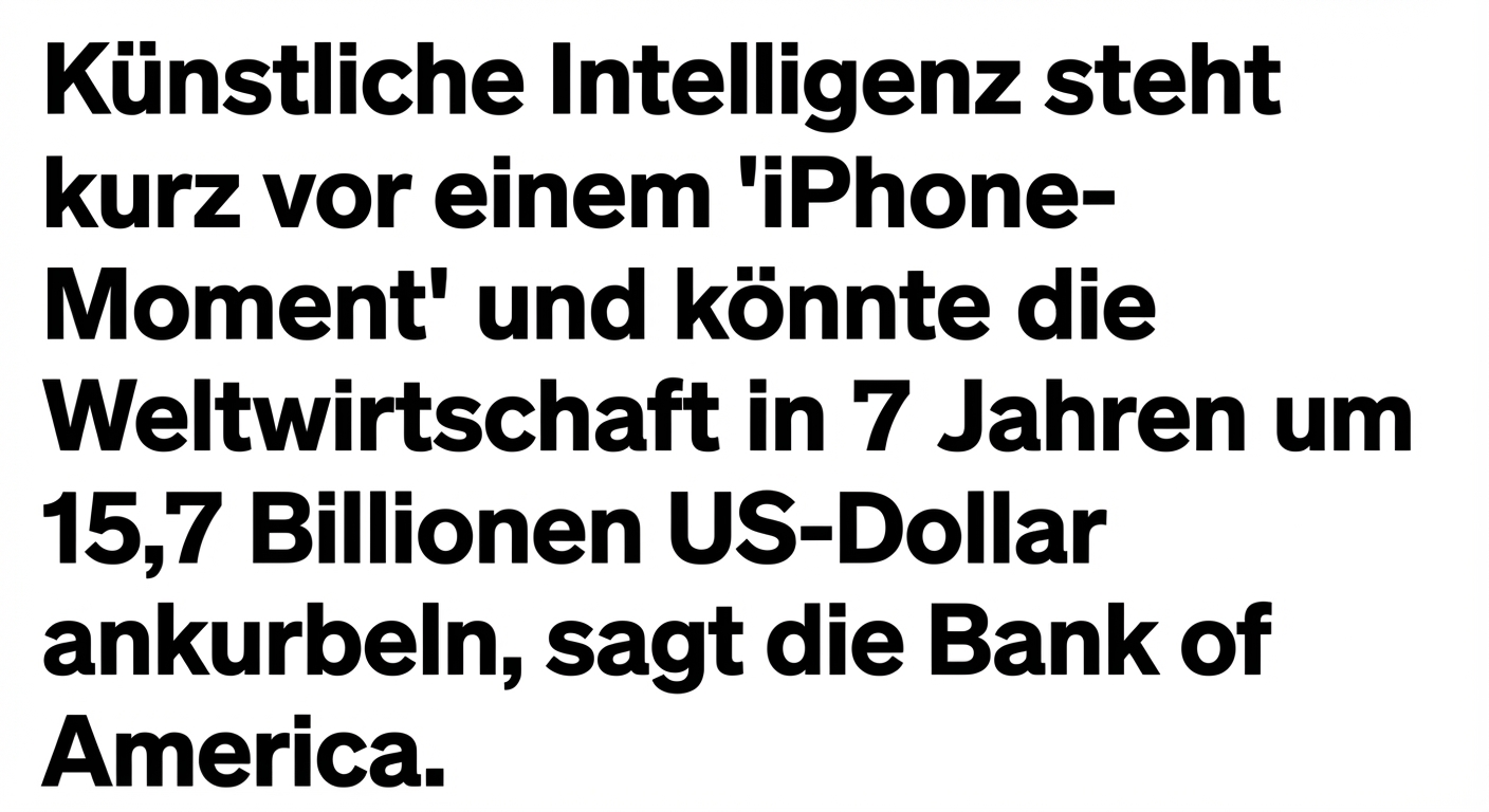 Eine Schlagzeile, die sagt: Künstliche Intelligenz steht kurz vor einem Durchbruch wie damals das iPhone.