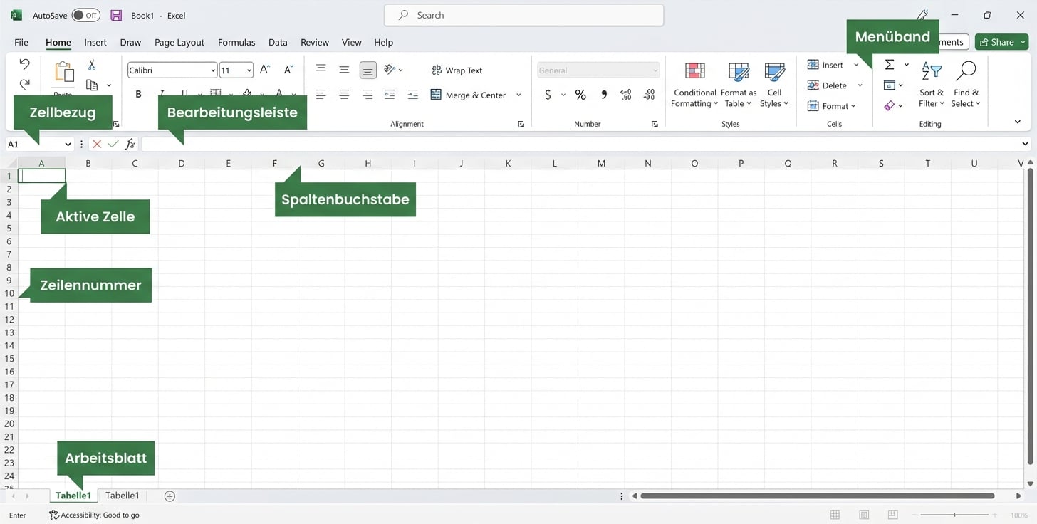 Screenshot der Excel-Oberfläche