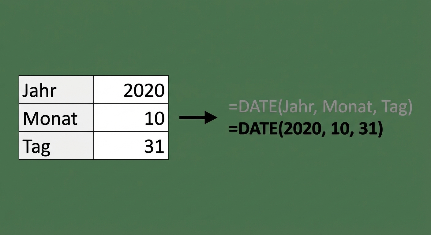 Visuelle Darstellung, wie Datumsfunktionen arbeiten