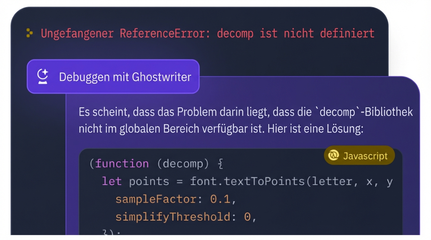 Ein Screenshot einer Code-erzeugenden KI