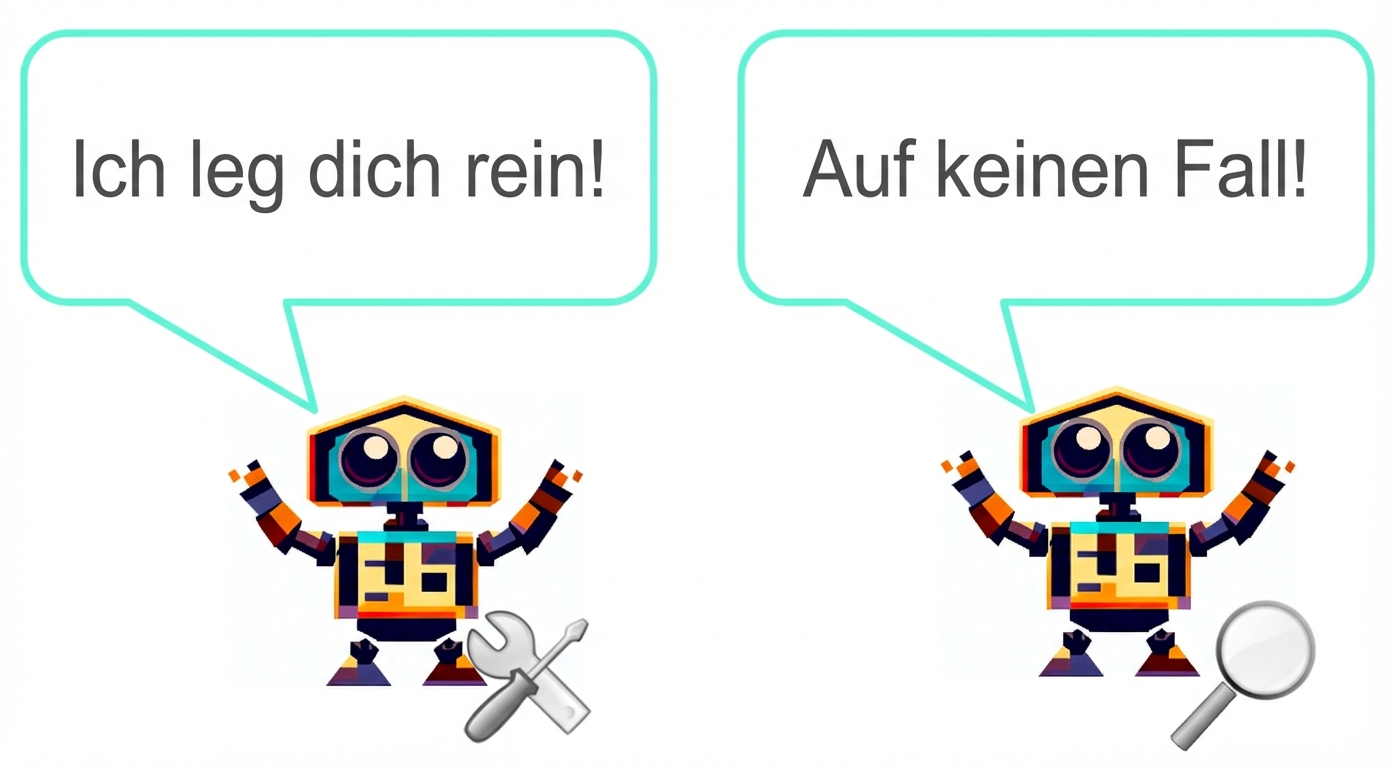 Ein Bild, in dem ein Generator-Algorithmus einen Diskriminator-Algorithmus herausfordert, mehrere verwirrende Bilder von zusammengerollten Welpen, die wie Bagels aussehen, zu klassifizieren