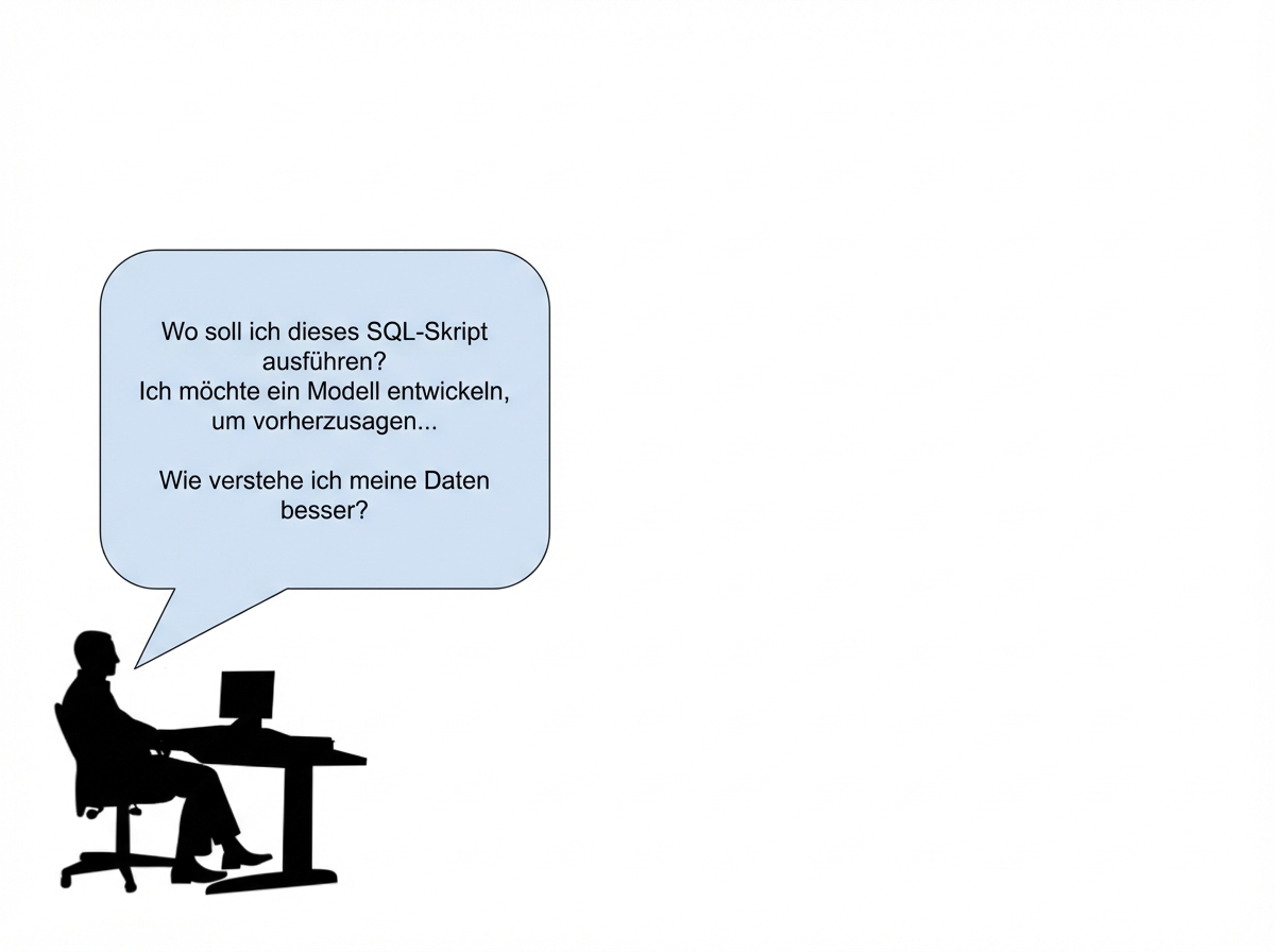 Mit Daten arbeitende Person