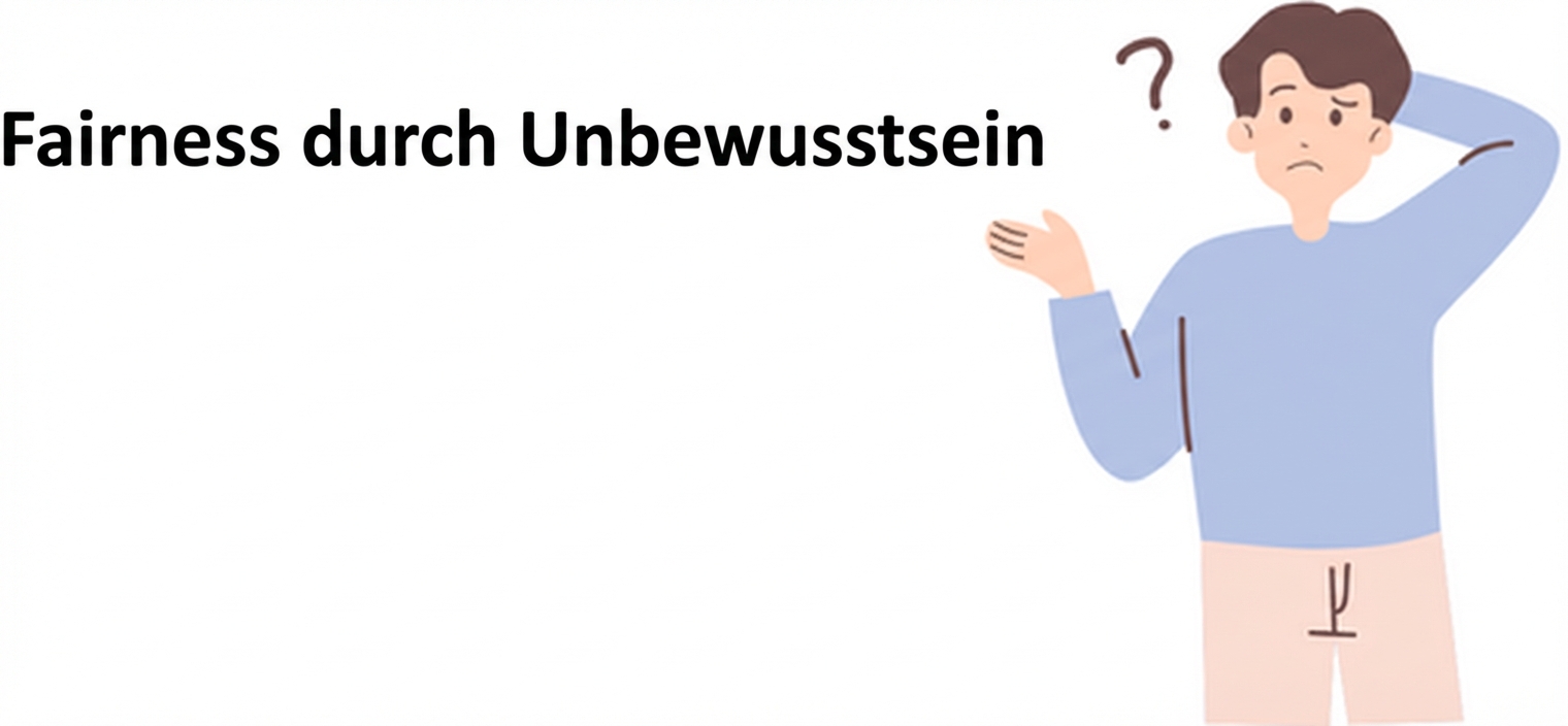 Eine Person, die versucht, "Fairness durch Unwissenheit" zu ergründen