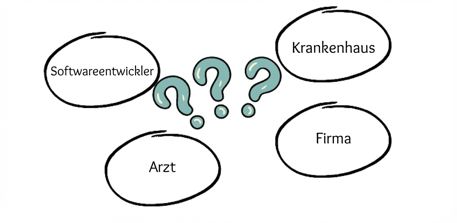 Symbolbild mit möglichen Verantwortlichen für KI-Fehler