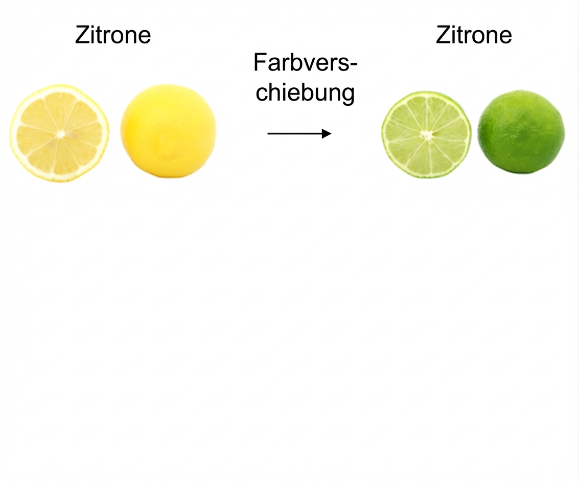 Gelbe Zitrone und grüne Limette sehen gleich aus, unterscheiden sich nur in der Farbe.