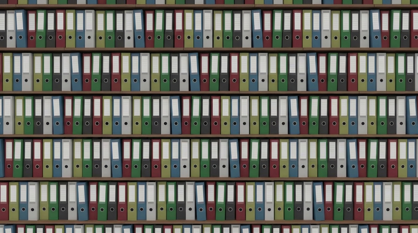 Image showing many shelves with files stored