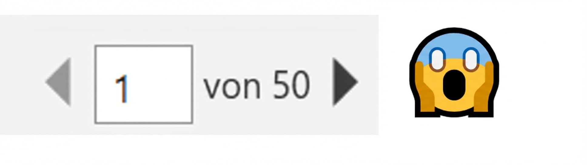 Drucken von 50 Seiten und ein erschrockenes Emoticon