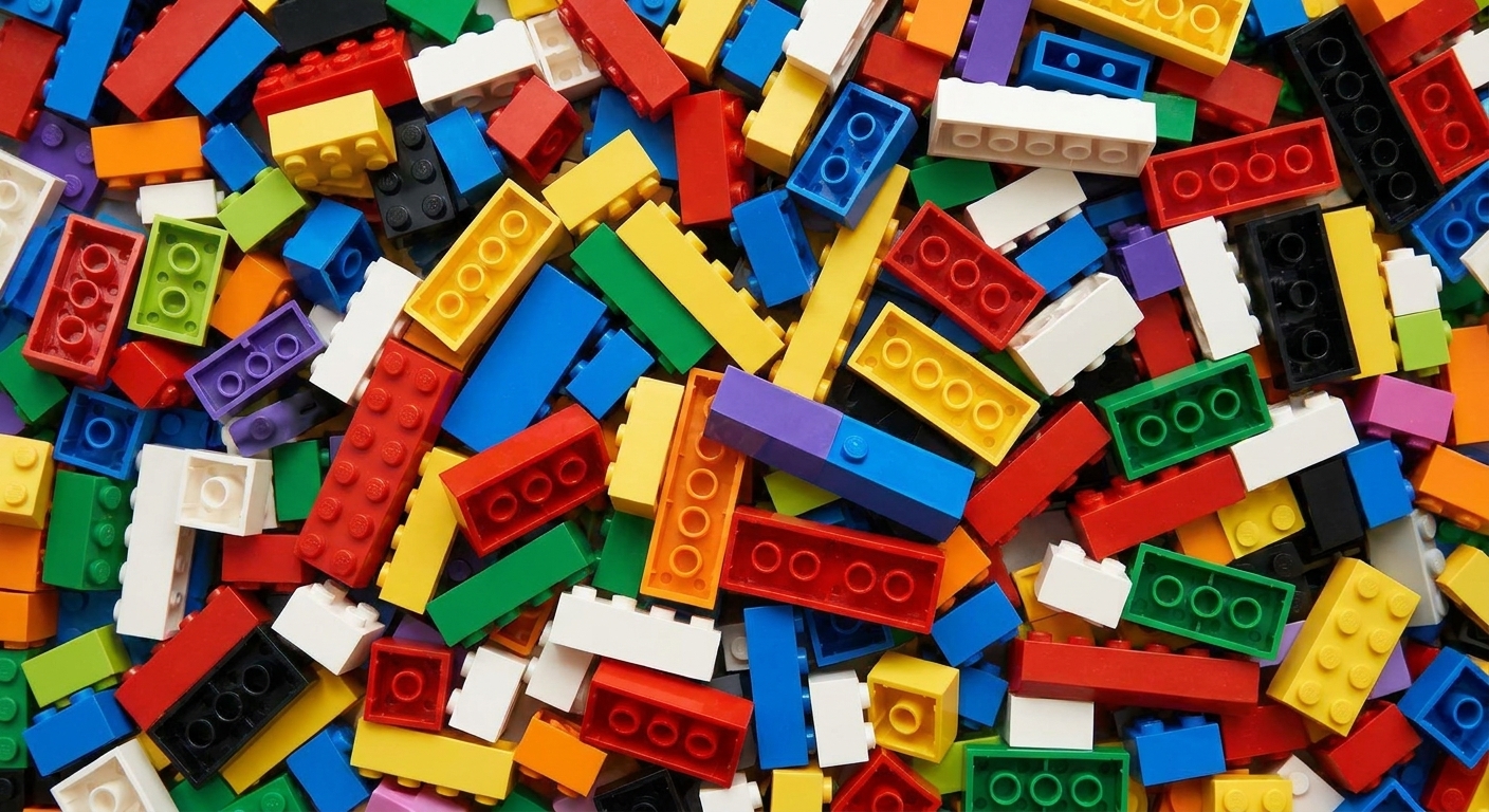 Eine Darstellung eines Haufens durcheinandergeratener Lego-Steine