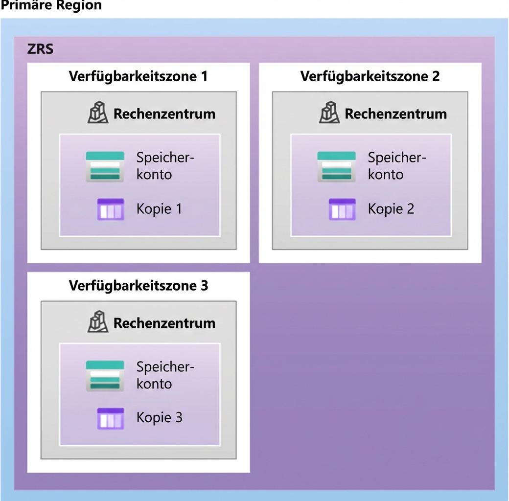 Bild, das den Aufbau einer zoneredundanten Speicherkonfiguration zeigt