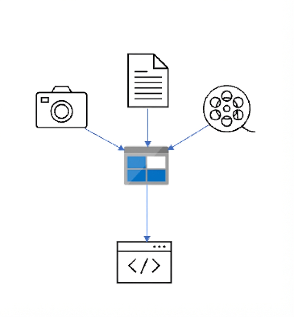 Azure Blog Speicher-Symbol mit Eingabe von Dokumenten und Ausgabe ins Internet