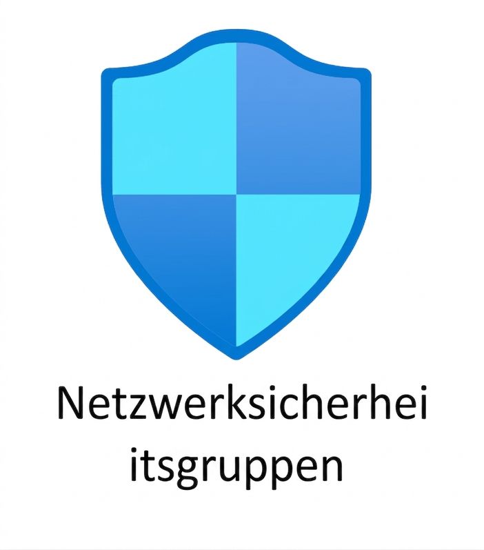 Blaues Schild mit Netzwerksicherheitsgruppen im Text darunter