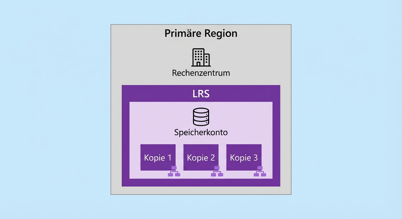 Bild, das den Aufbau einer lokal redundanten Speicherkonfiguration zeigt