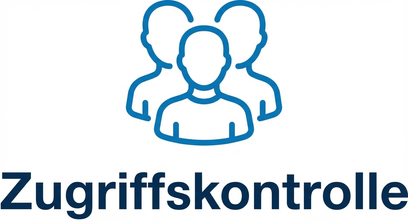 Zeichnen mit stilisierten Menschen und den Worten „Zugangskontrolle“