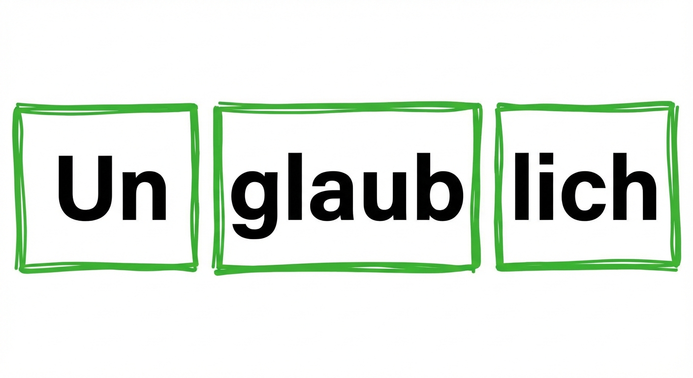Unbelievably tokenisiert als un, believ, ably.