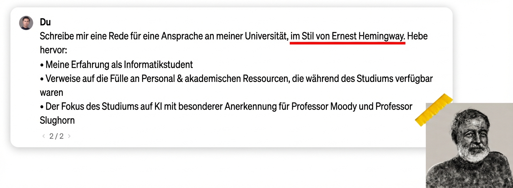 Foto von Ernest Hemingway