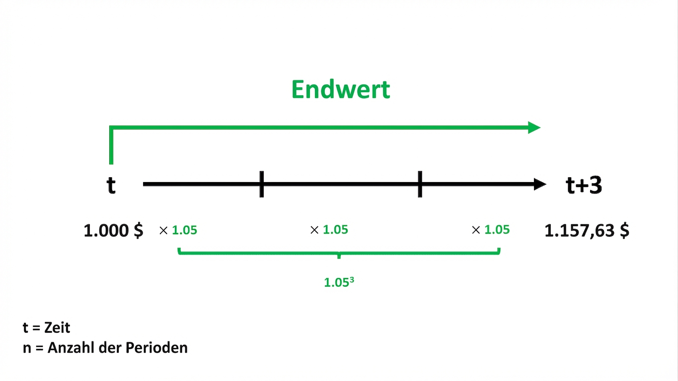 Beispiel für Endwertberechnung auf Zeitachse
