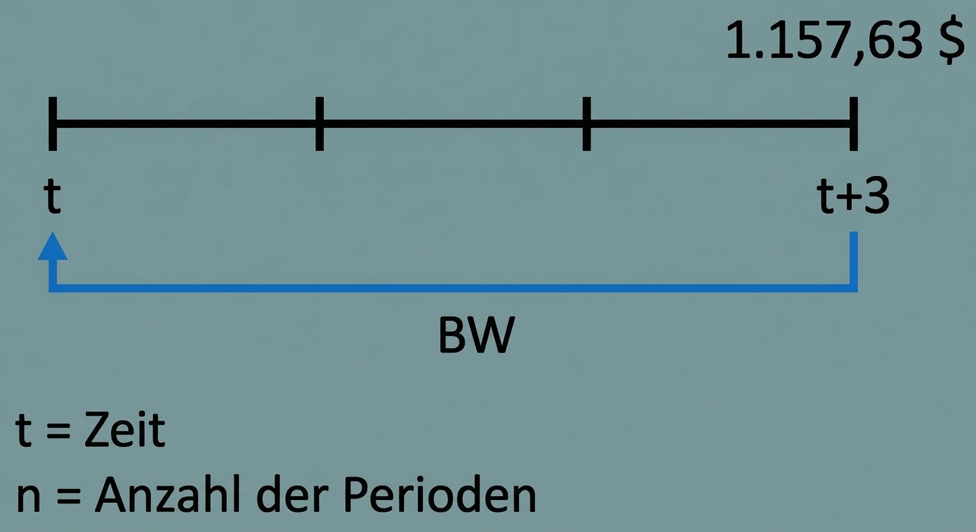 Beispiel für Barwertberechnung auf Zeitachse