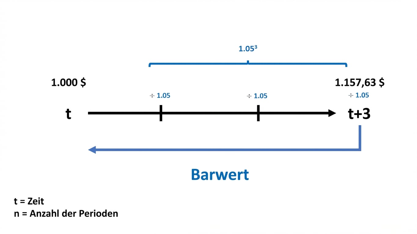Beispiel für Barwertberechnung auf Zeitachse