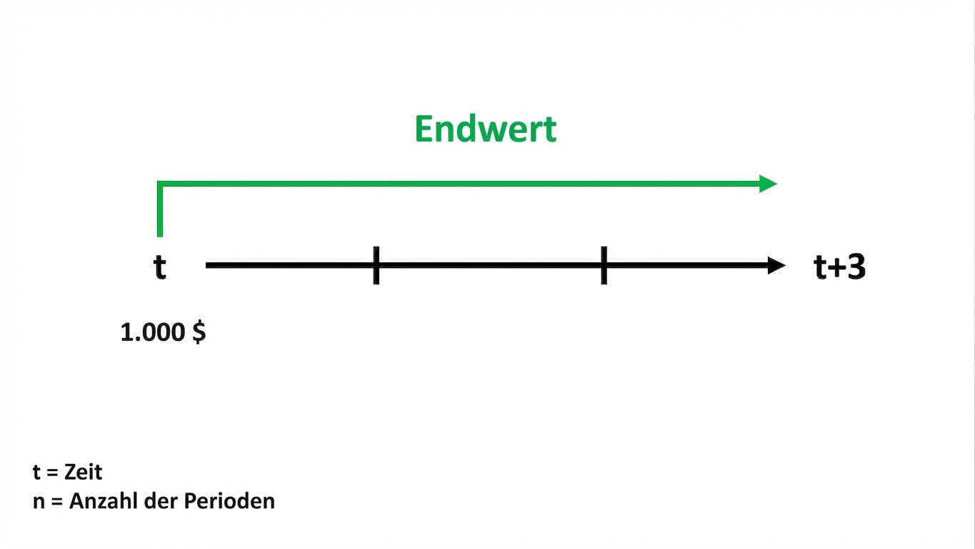 Beispiel für Endwertberechnung auf Zeitachse