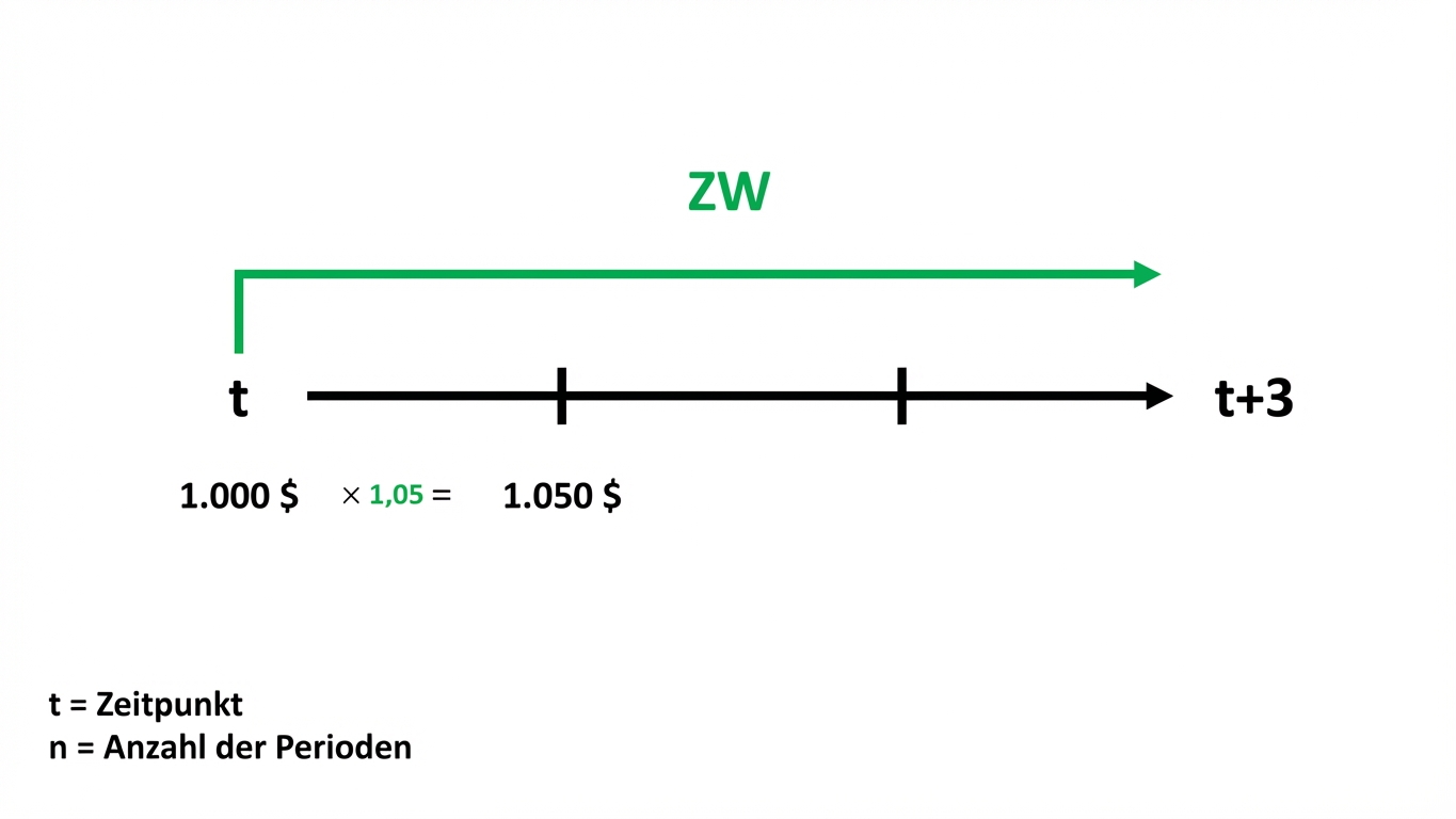 Beispiel für Endwertberechnung auf Zeitachse