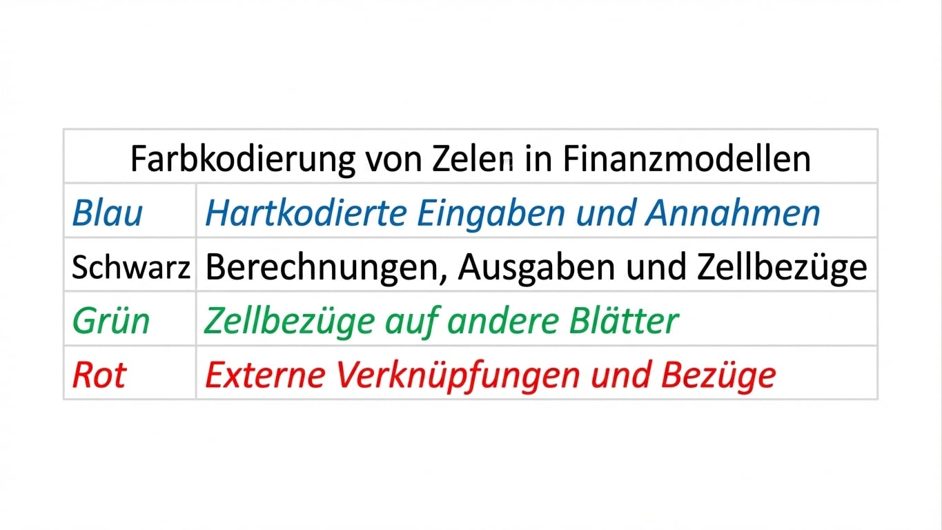 Farbcodierung mit Blau, Schwarz, Grün und Rot