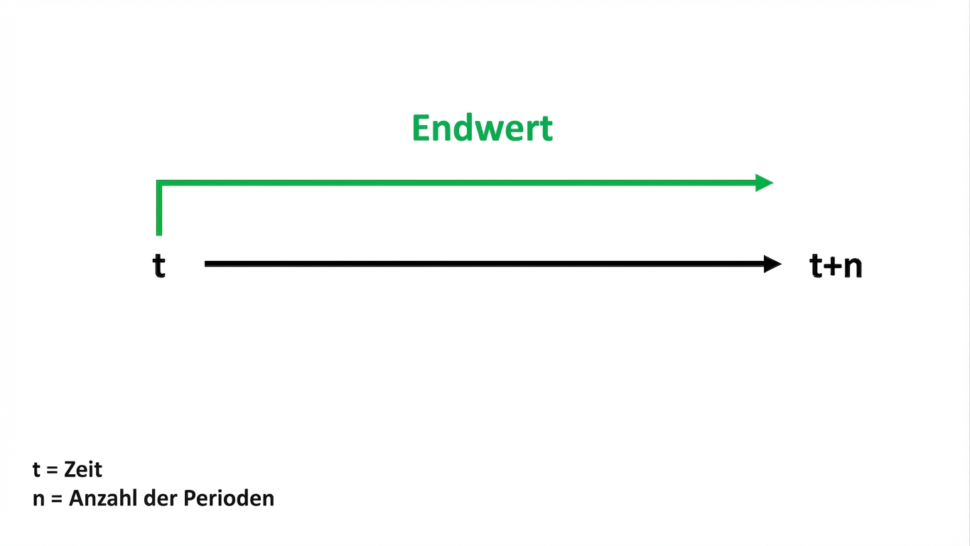 Zeitachse mit Endwert oben