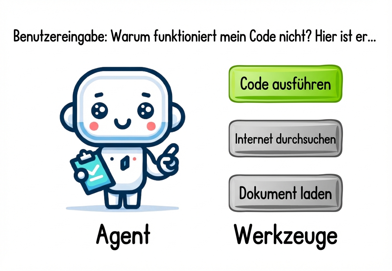 Ein Agent, der anhand der Eingaben eines Benutzers entscheidet, welches Tool verwendet werden soll.