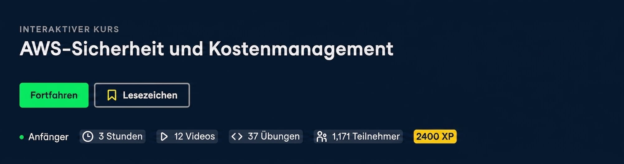 Header für den Kurs Security and Cost Management