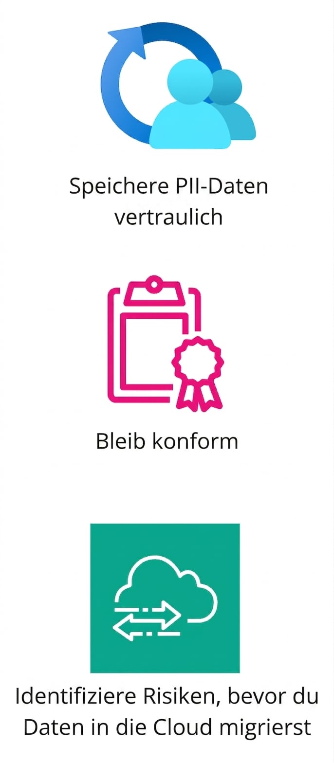 Ein Symbol, das Risikoidentifikation vor der Datenmigration darstellt.