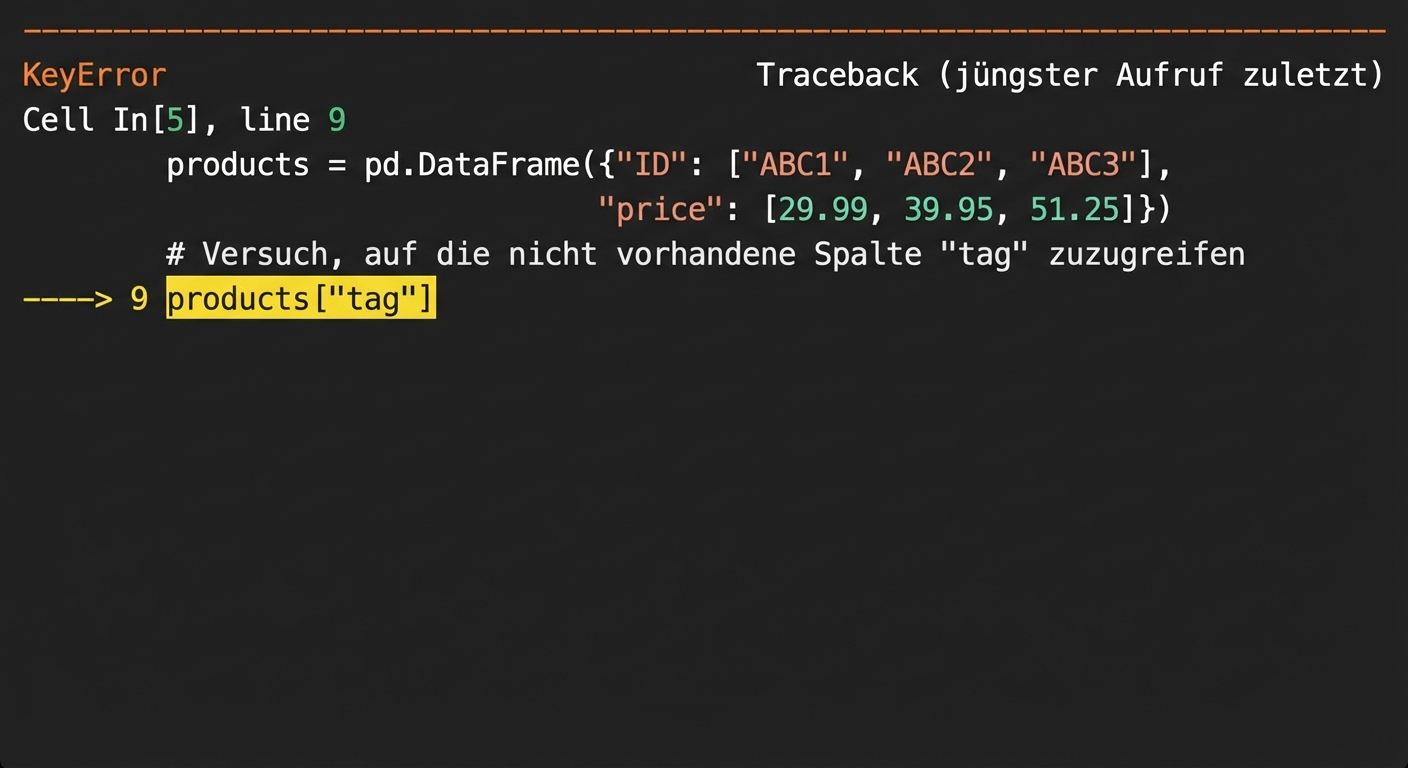 Traceback, der die Zeile in unserem Code zeigt, die den Fehler verursacht hat
