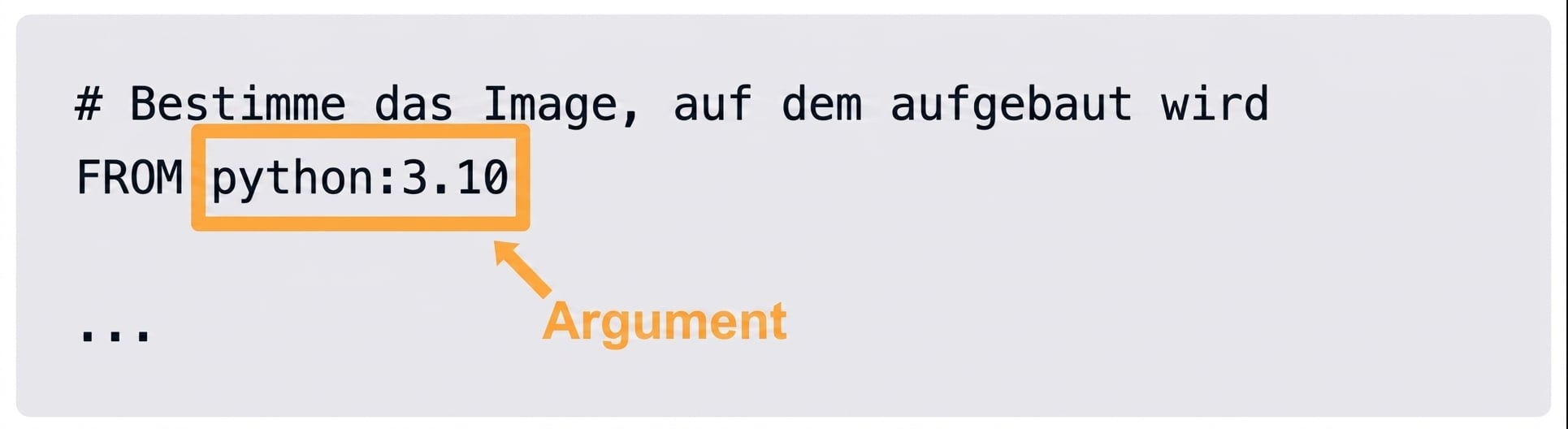 Dockerfile – Argument einer Docker-Anweisung