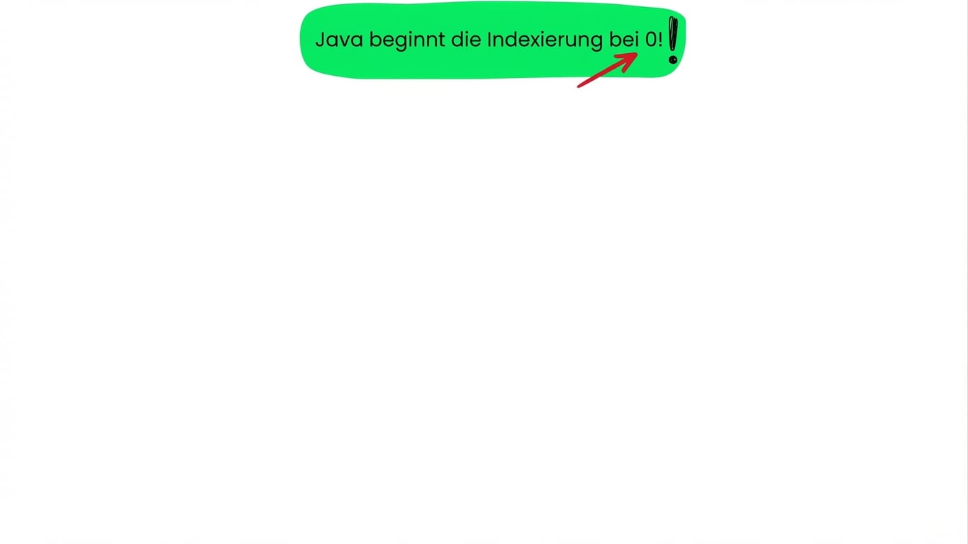 Java fängt bei der Indizierung bei 0 an