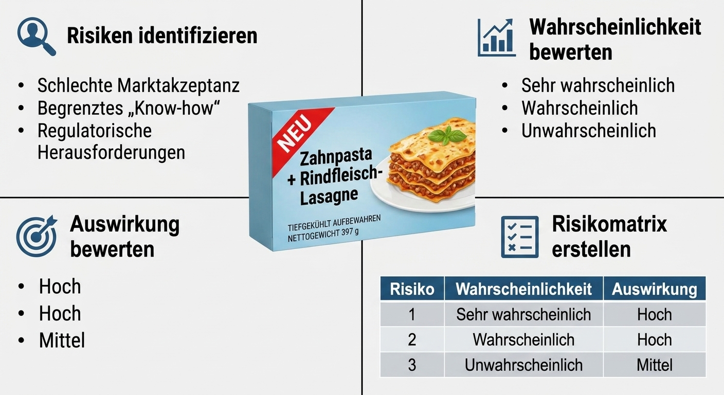 Packung Tiefkühl-Lasagne mit dem Namen Toothpaste + Beef Lasagna