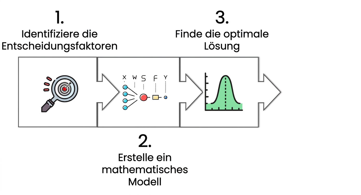 Ein Symbol eines Liniendiagramms mit Optimalpunkt und die Beschriftung find the optimal solution