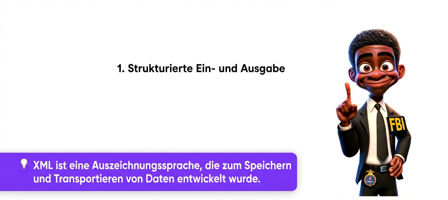 Das Bild zeigt einen Cartoon-FBI-Agenten, der einen Finger hochhält.